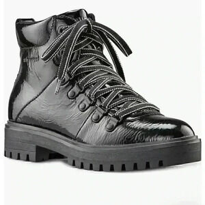 NIB Nordstrom Cougar Nash Waterproof Hiker Boot (Women) Sz 8.5 black shiny